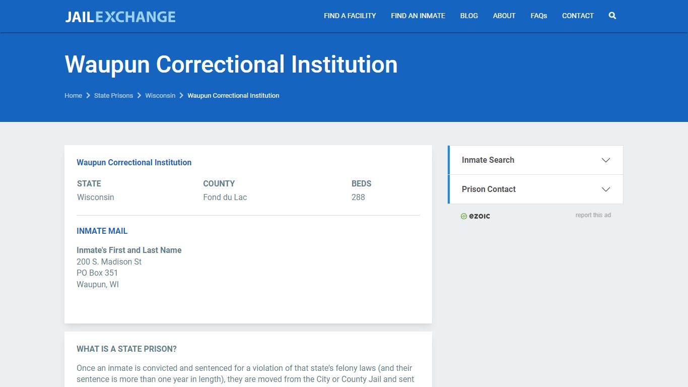 Waupun Correctional Institution Prisoner Search ...